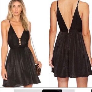 Free People Womens Gabby's Party All Night Fit & Flare Dress Black NYE
